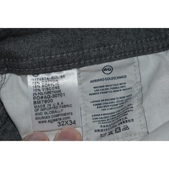 Adriano Goldschmied Pants The Graduate Mens Size 34 x 29 Gray Cotton Blend FLAT - Picture 8 of 10